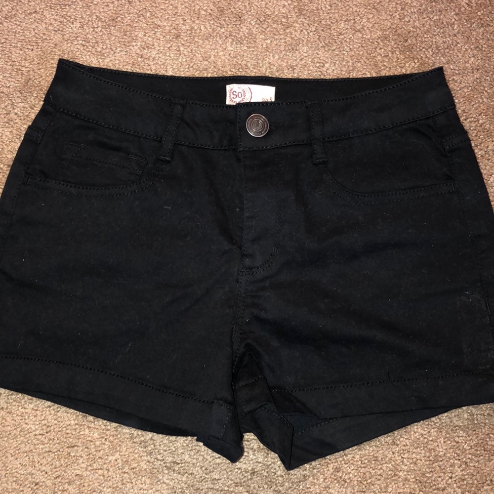 High waisted black shorts